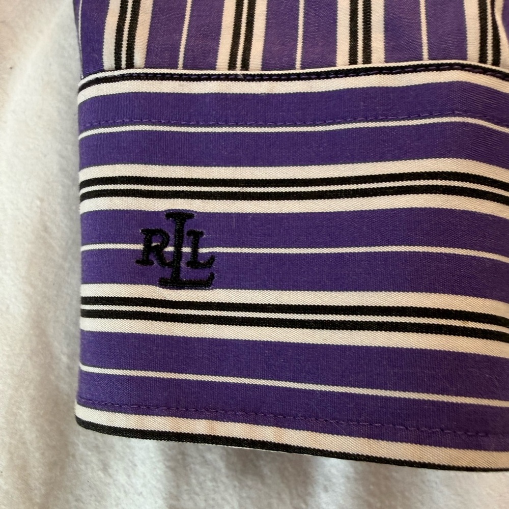 Lauren Ralph Lauren Purple Striped Cotton Button Down Shirt XL classic 90 - Picture 13 of 13